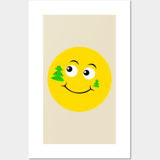 Emoticon - christmas trees Posters and Art